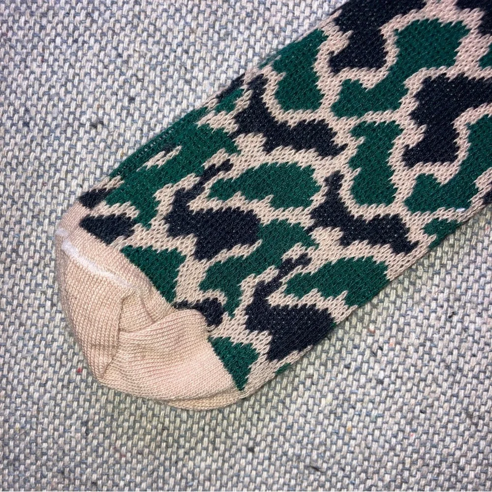 Vintage Hanes Duck Camouflage Camo Green Beige Men's Crew Socks 10-13 New